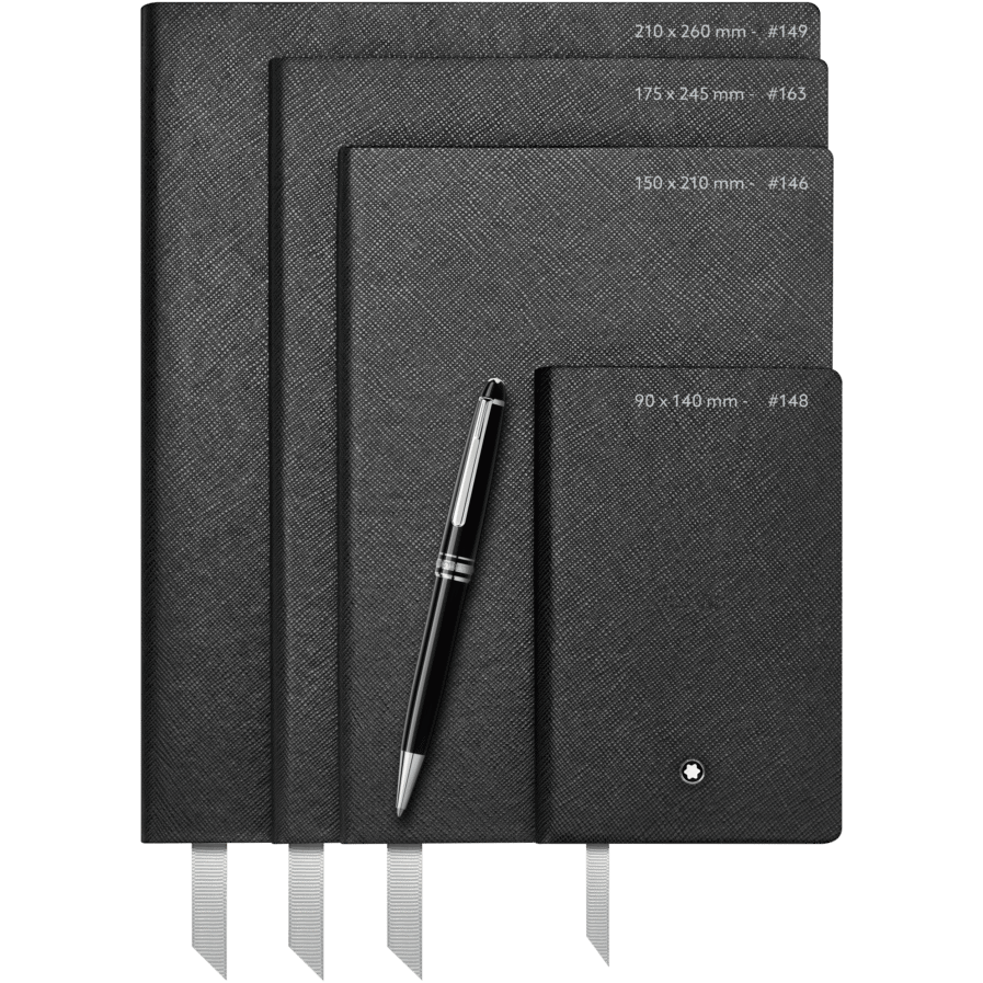 2 carnets #146 Montblanc Fine Stationery Slim, noirs, lignés, pour l'Augmented Paper