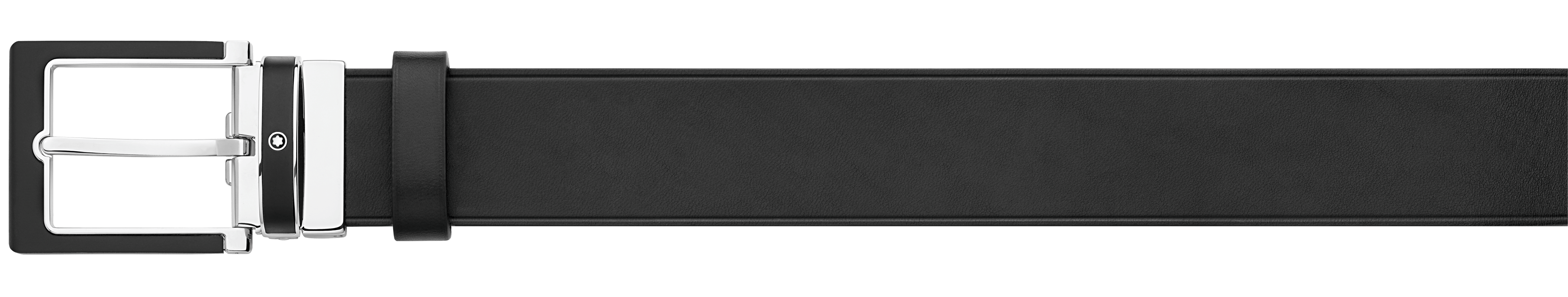 Ceinture à boucle ardillon carrée en acier inoxydable et PVD noir mat avec insert