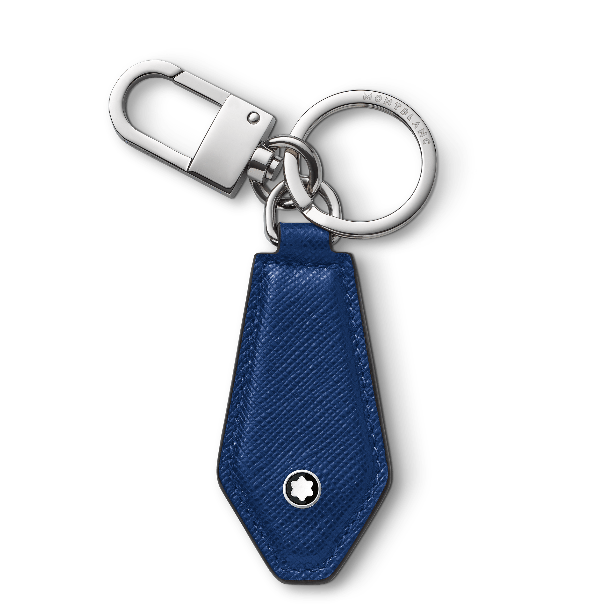 Porte-clés en losange Sartorial cuir bleu