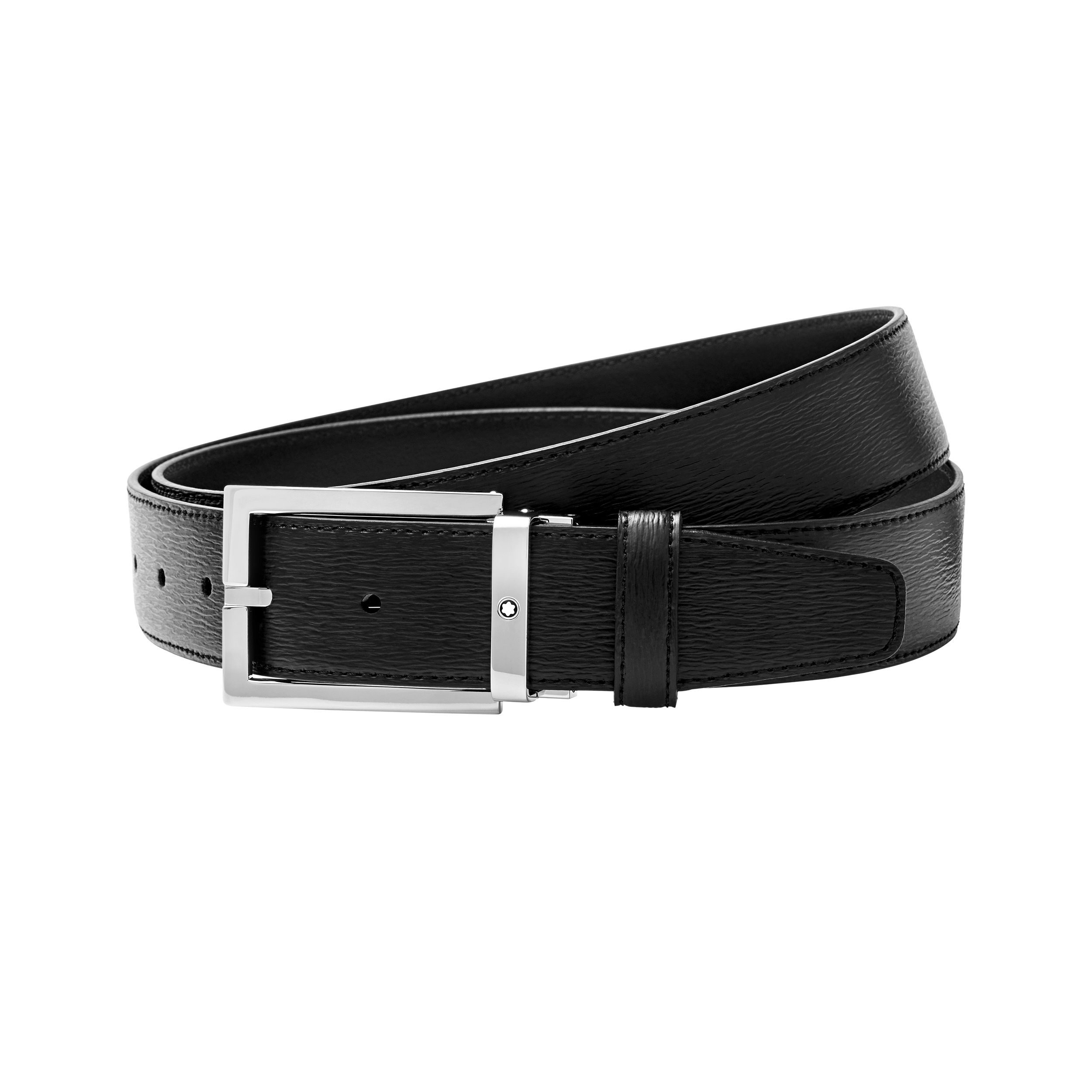 Ceinture cuir noire 35 mm boucle rectangulaire