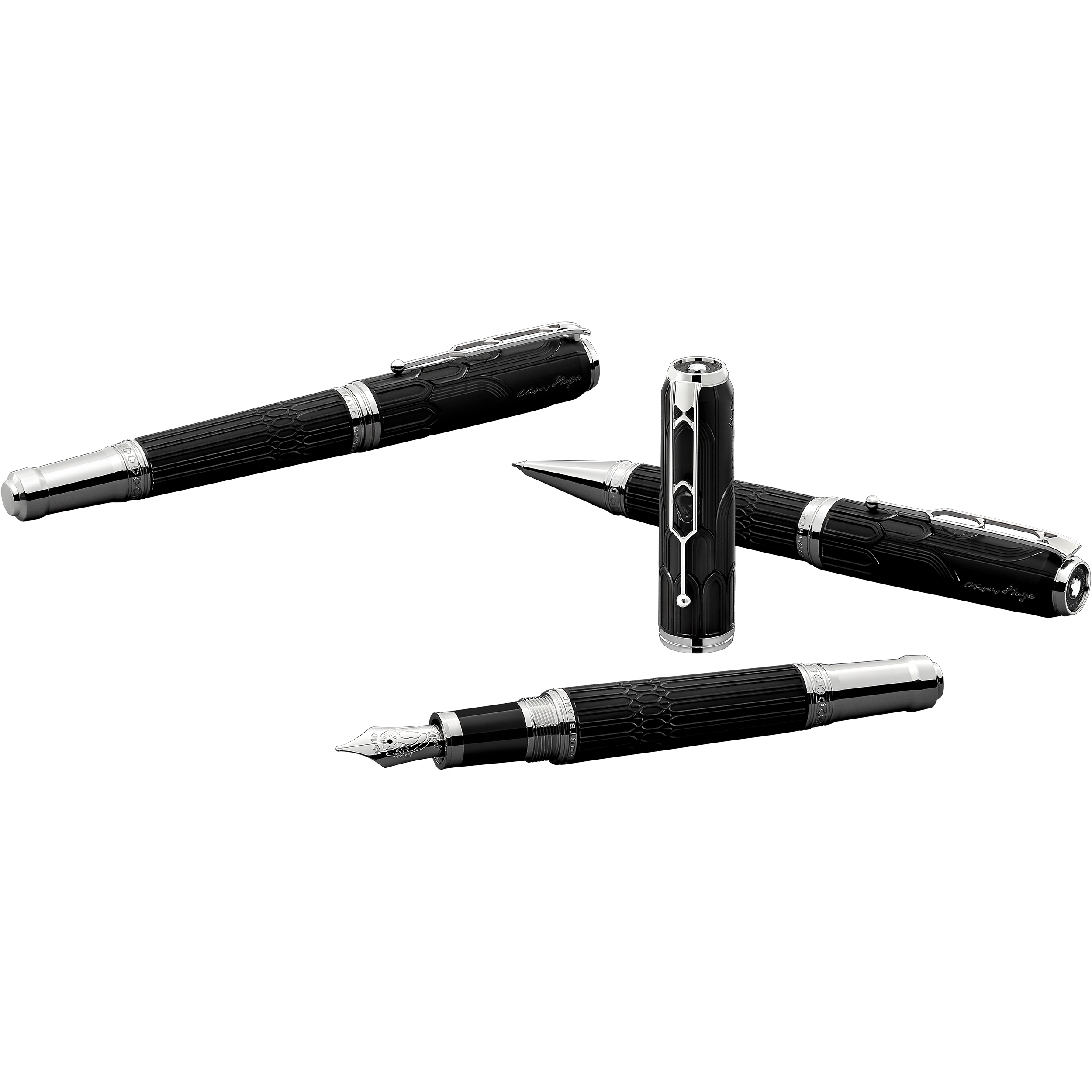 SET COLLECTION VICTOR HUGO RESINE PRECIEUSE PLUME/ BILLE/ PORTE-MINE