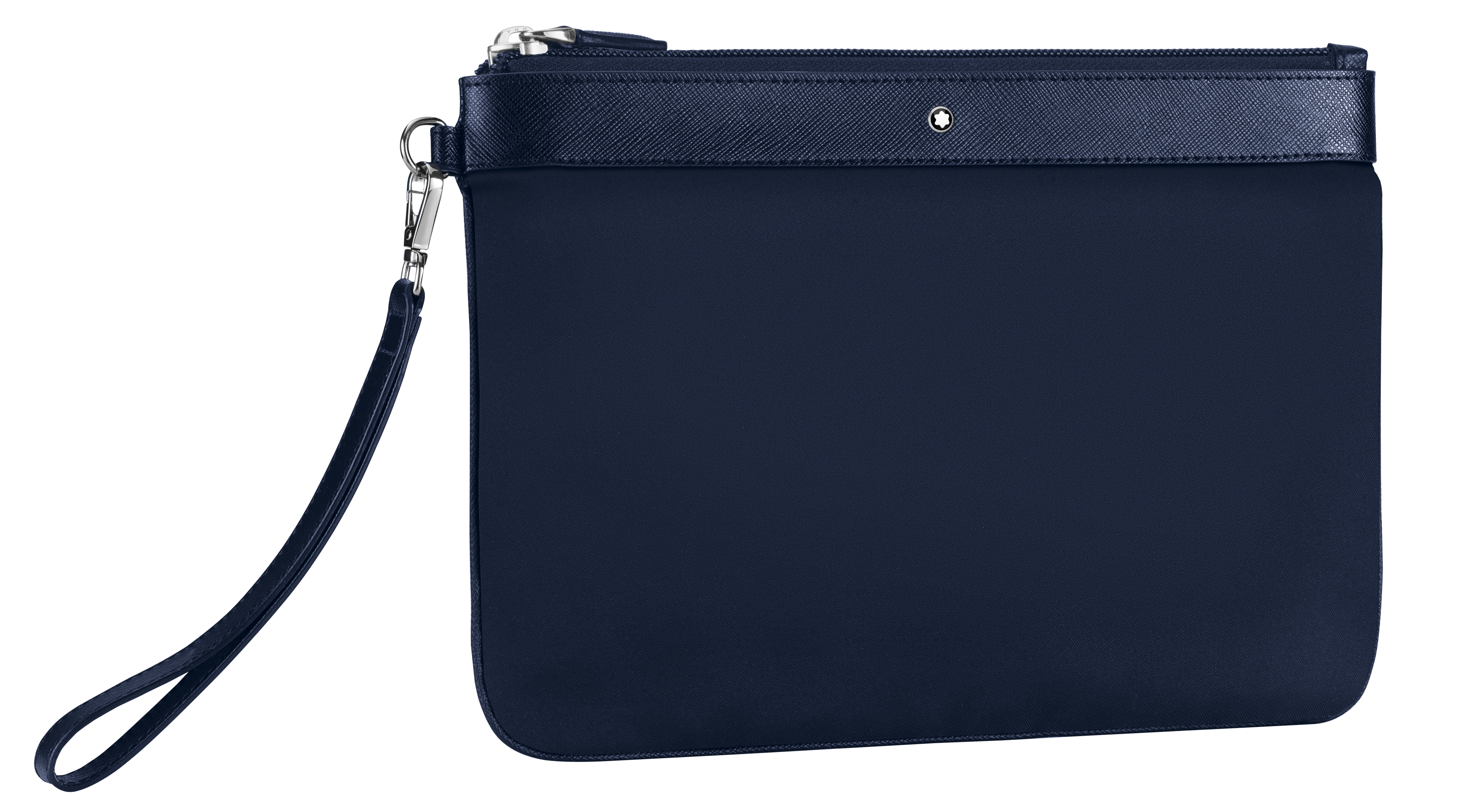 POCHETTE MEDIUM SARTORIAL JET CUIR ET TOILE BLEU