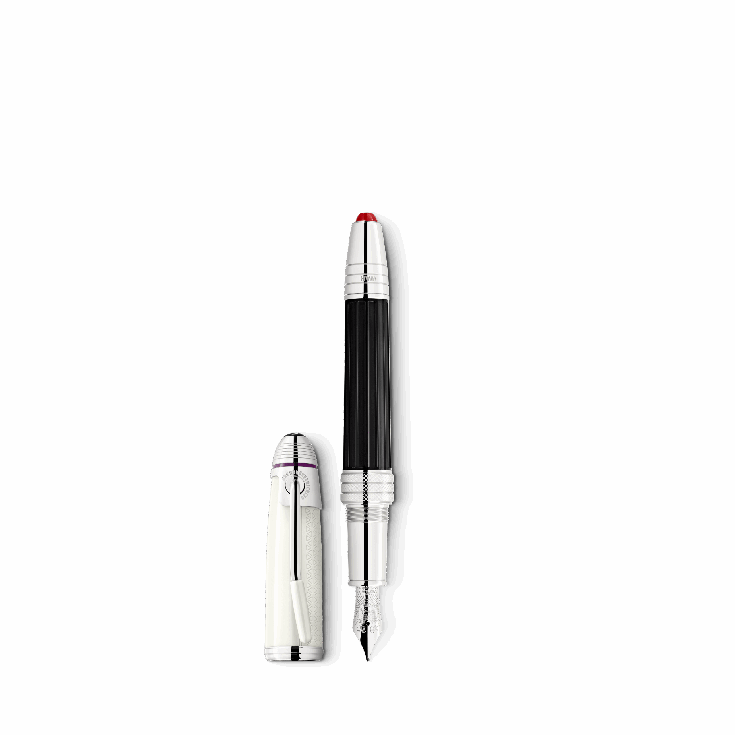 STYLO PLUME 14K GREAT CHARACTERS EDITION SPEACIAL JIMI HENDRIX RESINE BLANC CASSE