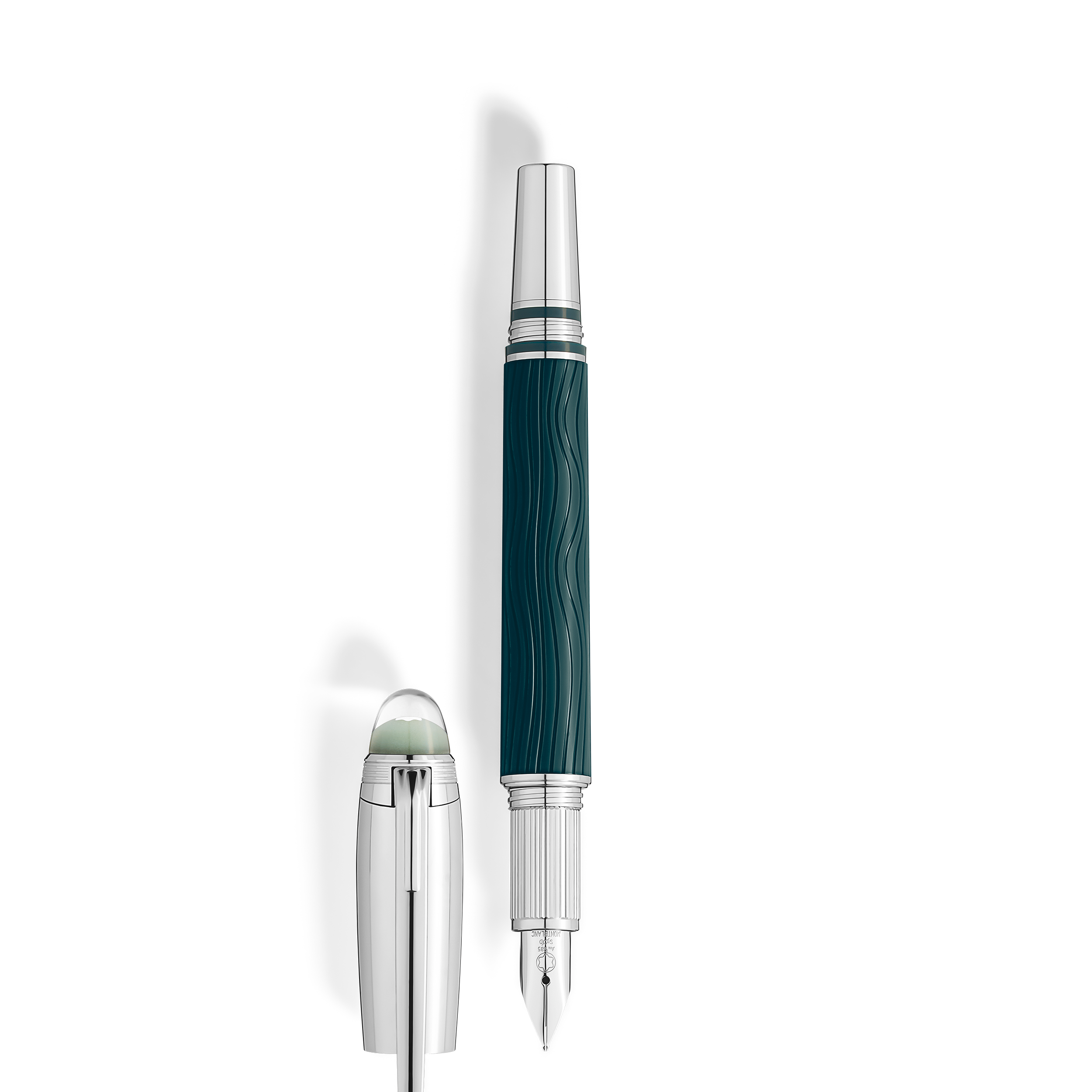 STYLO PLUME M POLAR GREEN DOUE RESINE VERTE ET ACIER