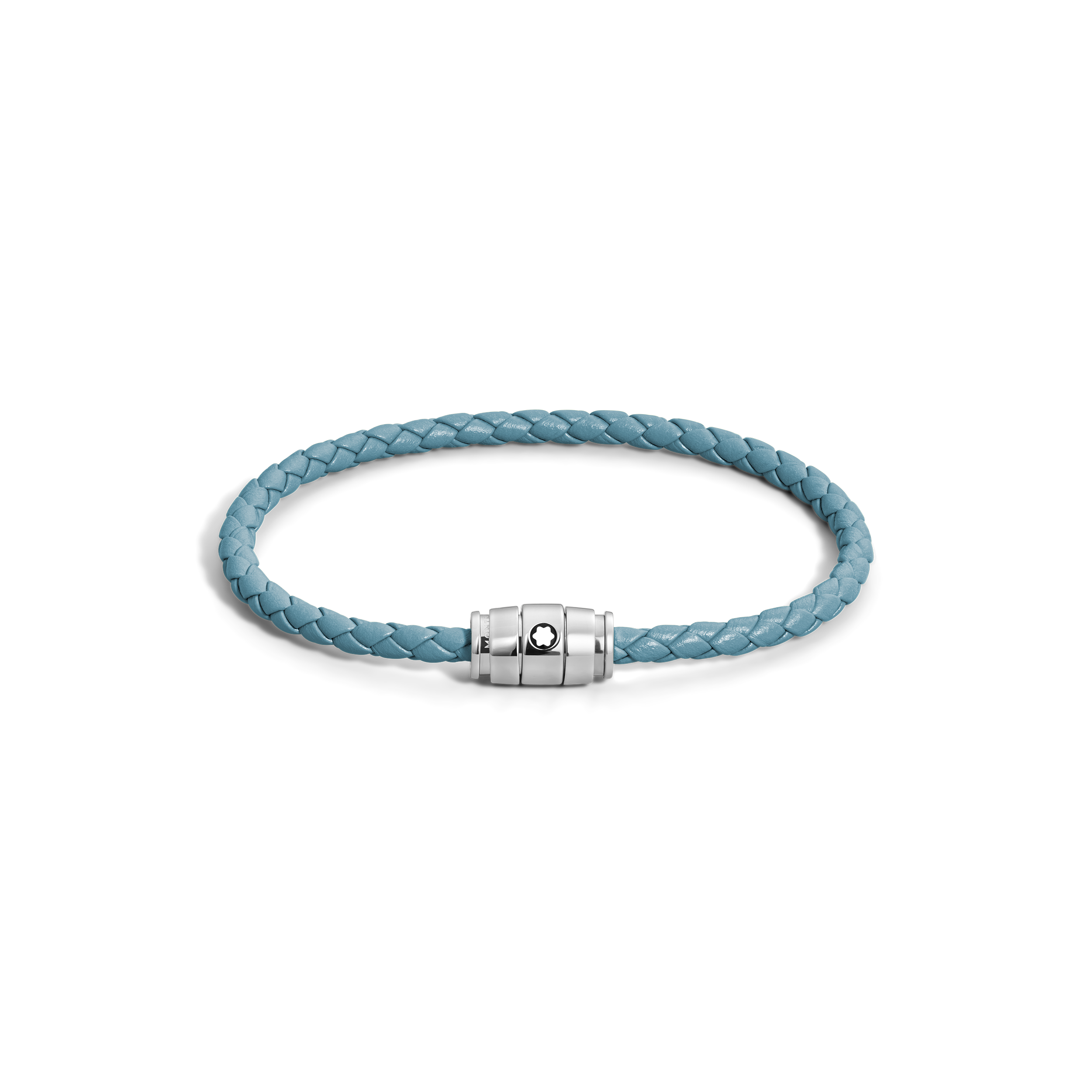 BRACELET 3 ANNEAUX  CUIR SMOKY BLUE