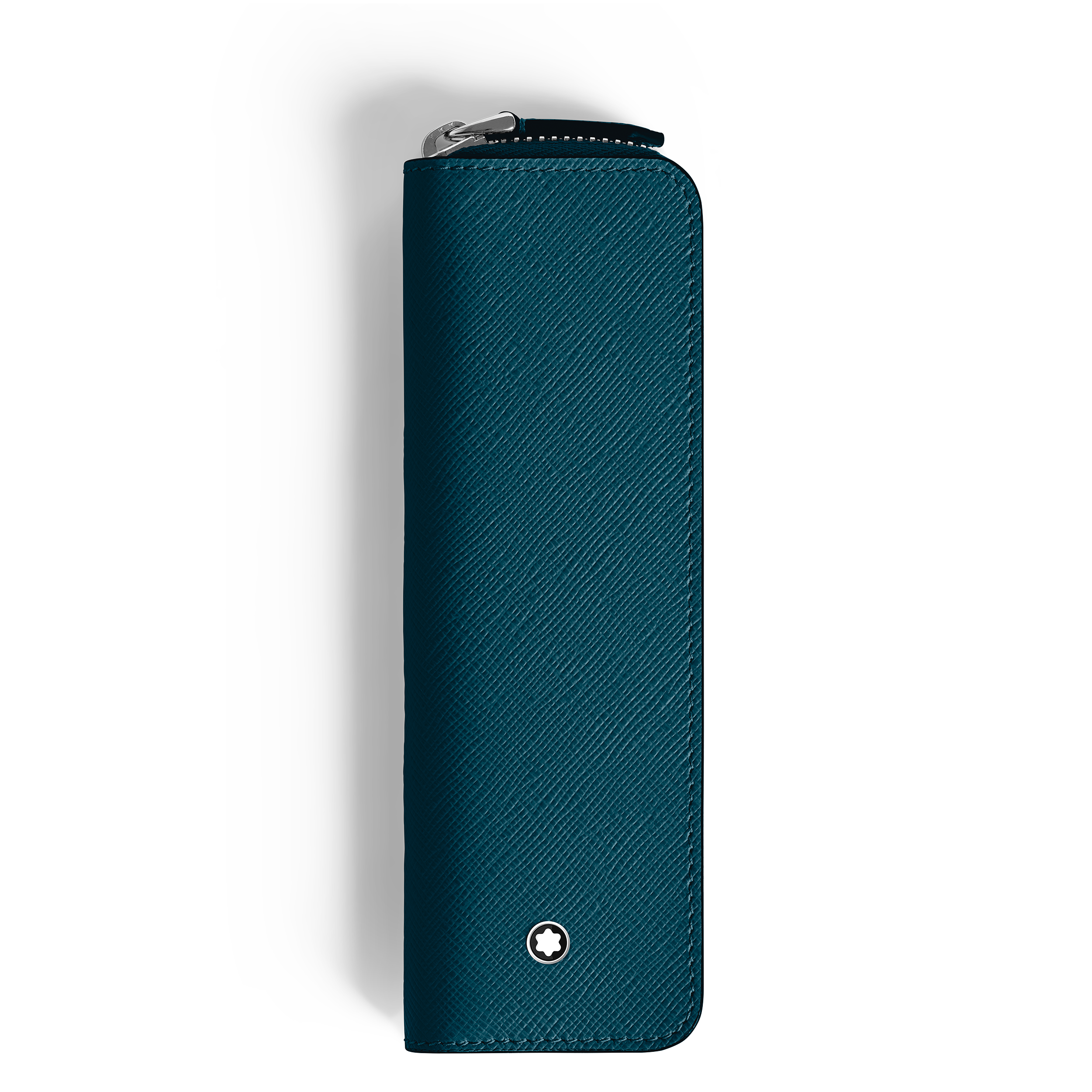 ETUI 1 STYLO SARTORIAL AVEC ZIP CUIR CYPRUS BLUE