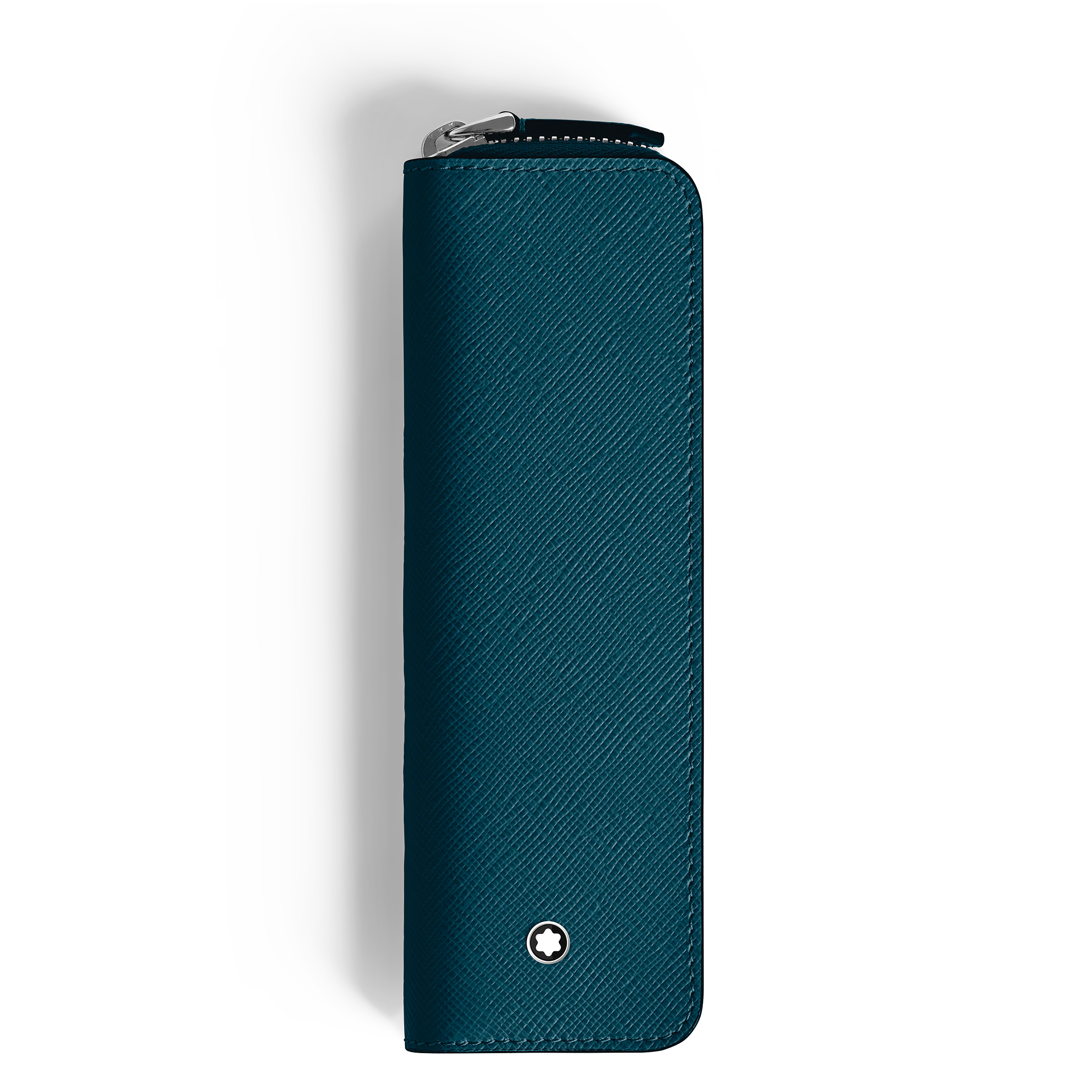 ETUI 1 STYLO SARTORIAL AVEC ZIP CUIR CYPRUS BLUE