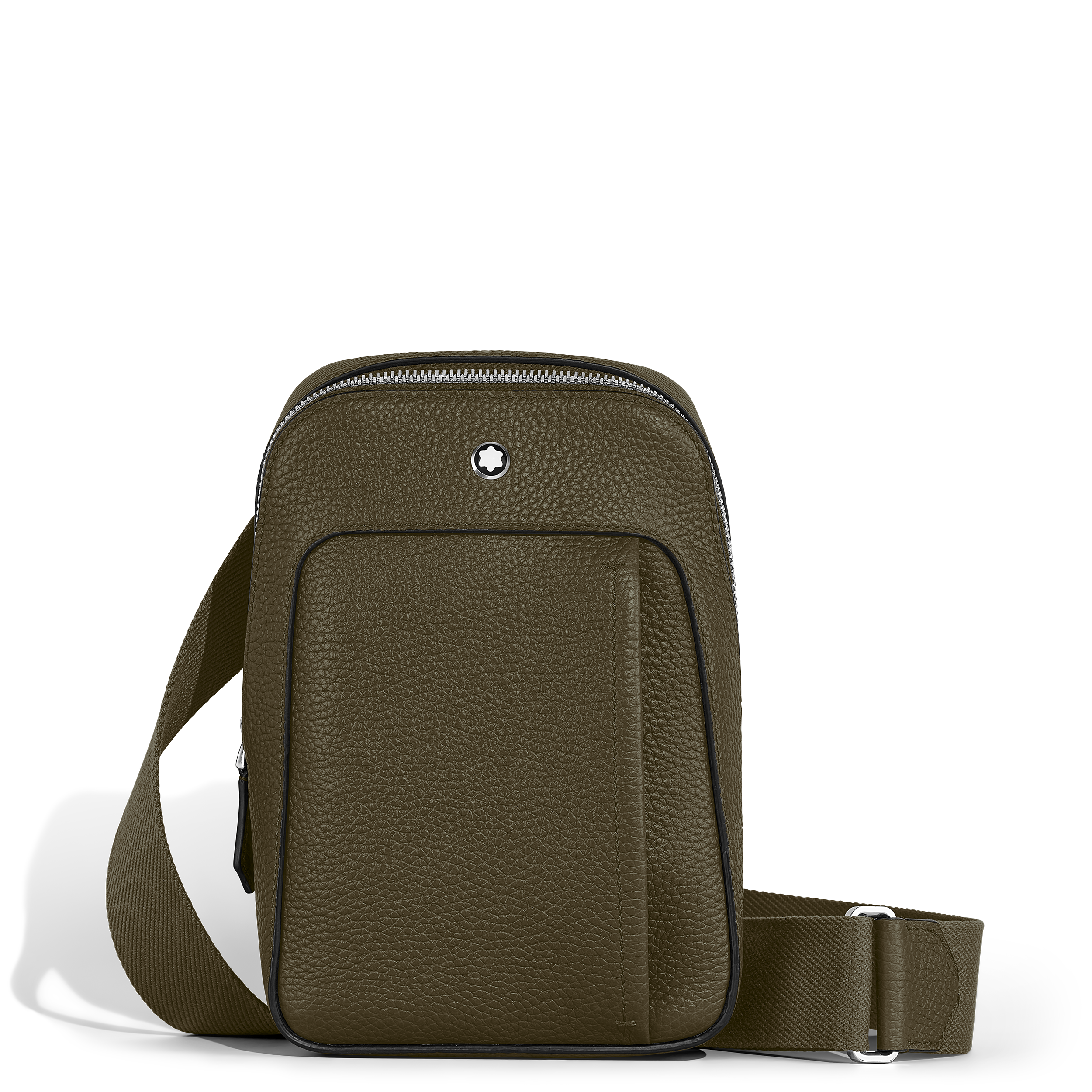 SACOCHE CUIR GRAIN COULEUR KHAKI