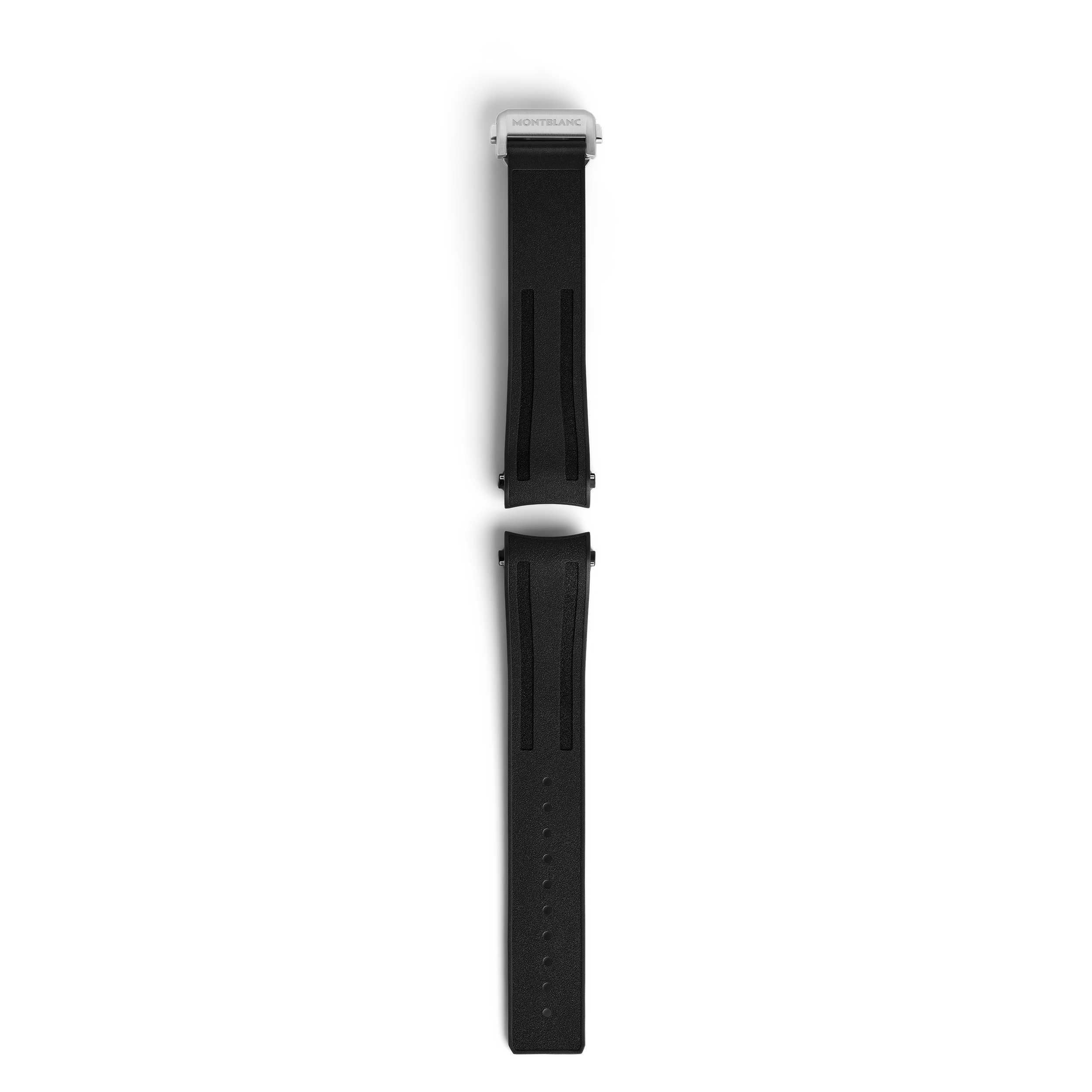 BRACELET 1858 ICED SEA RUBBER NOIR ET FERMOIR ACIER 20 MM