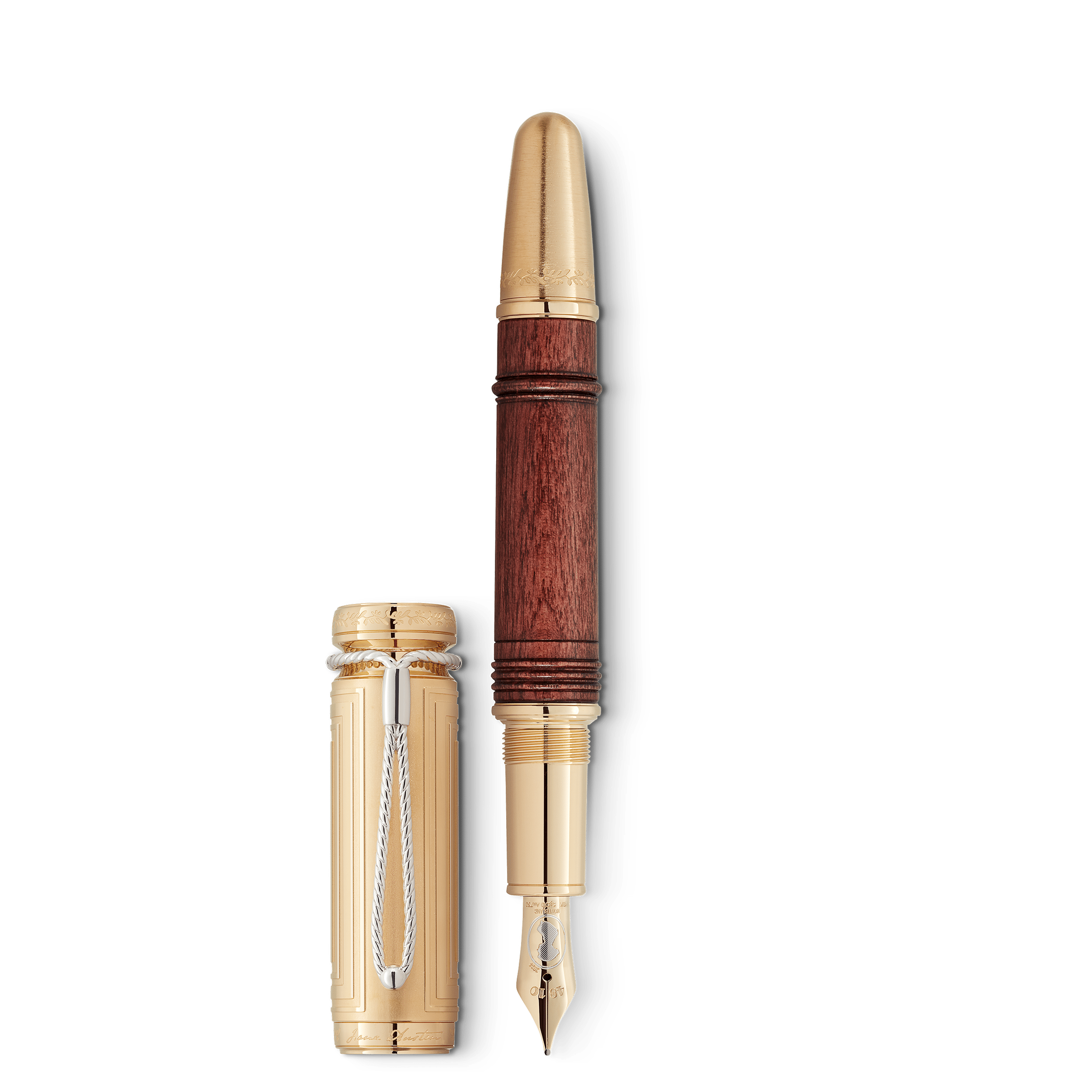 STYLO PLUME M OR 18K EDITION ECRIVAIN JANE AUSTEN LIMITEE 904/1813 CAPUCHON FINITION DORE ET CORPS