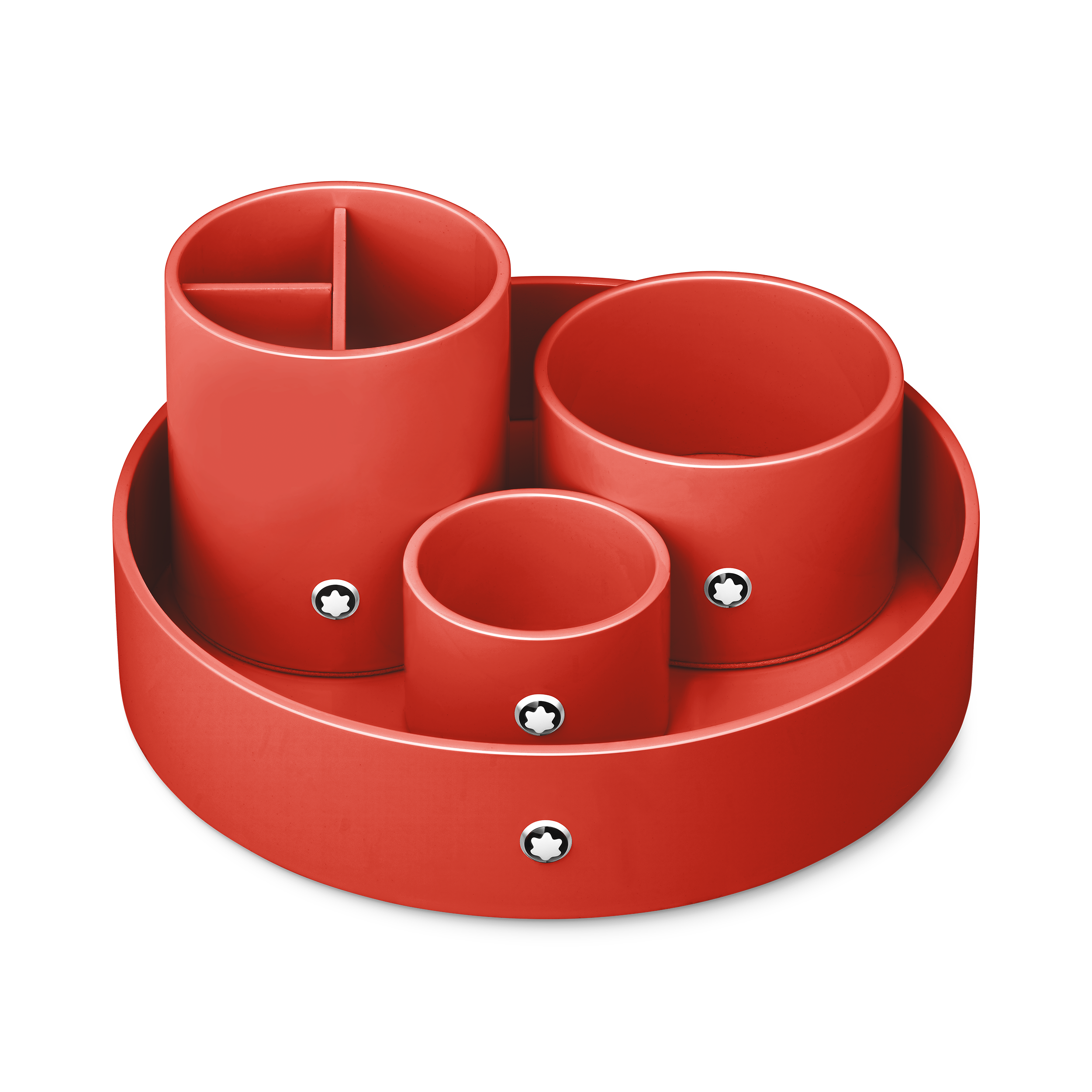 PLATEAU DE BUREAU ROND LAQUE CORAIL