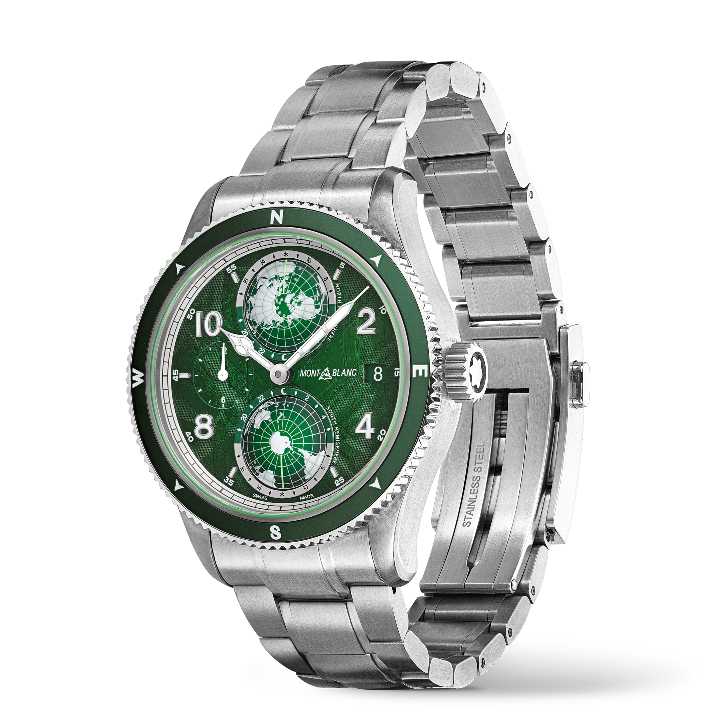 MONTRE 1858 GEOSPHERE 0 OXYGENE CADRAN VERT BOITIER ACIER ET TITANE 42 MM 10ATM