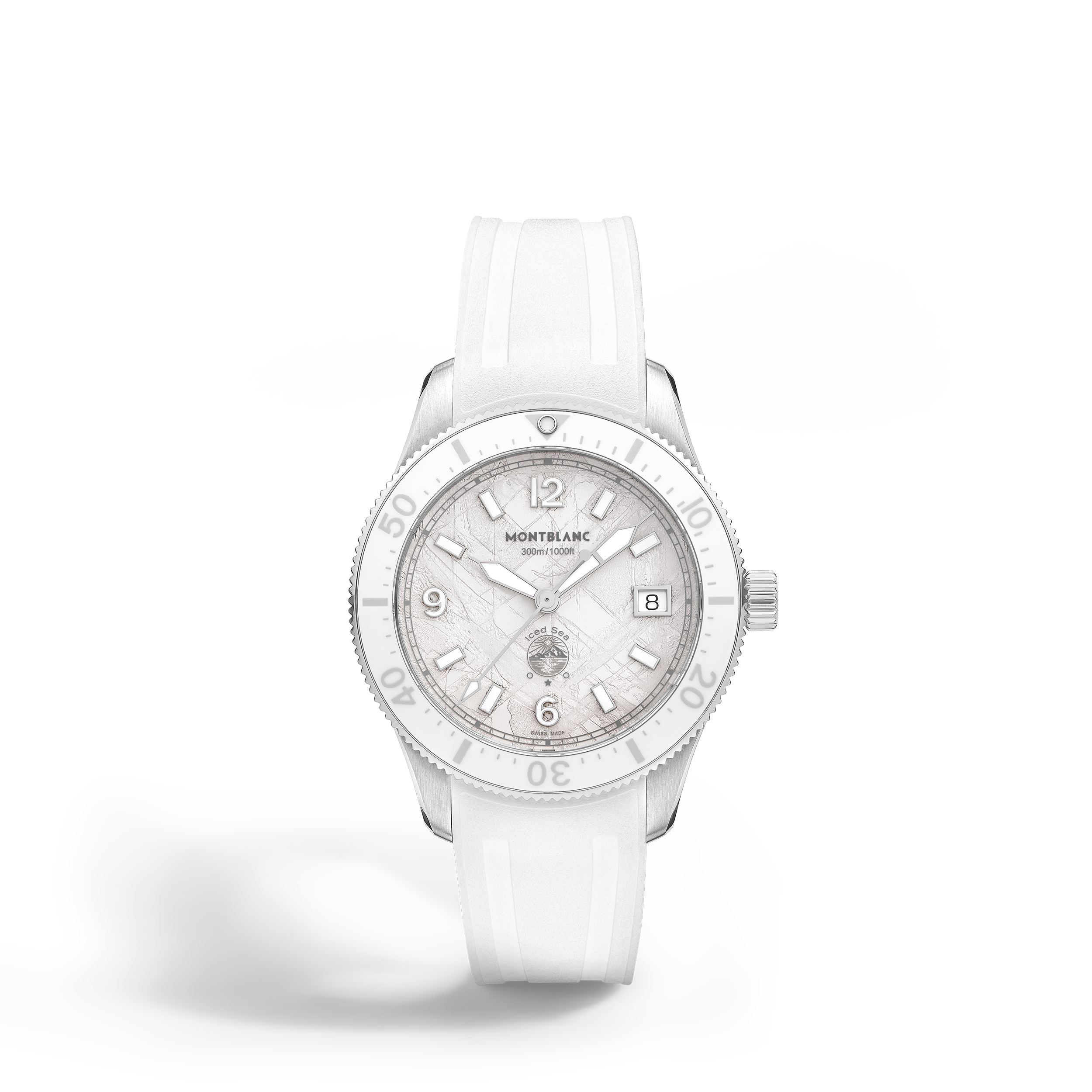 Iced Sea Automatic Date 0 Oxygen, cadran blanc 38mm bracelet silicone blanc
