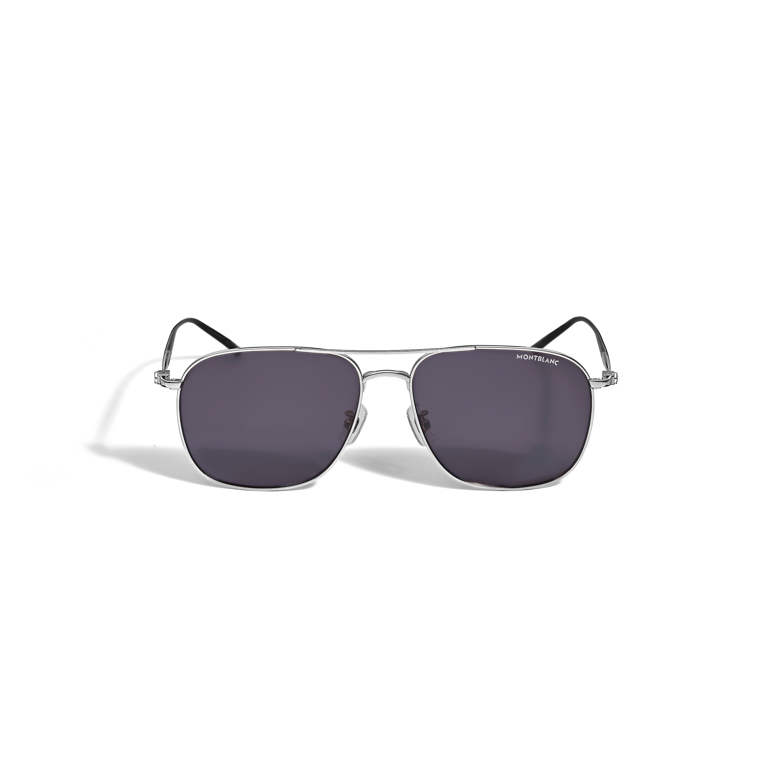 LUNETTE DE SOLEIL MONTURE TITANIUM ARGENTEE AVEC LES VERRES CARRES BLEU