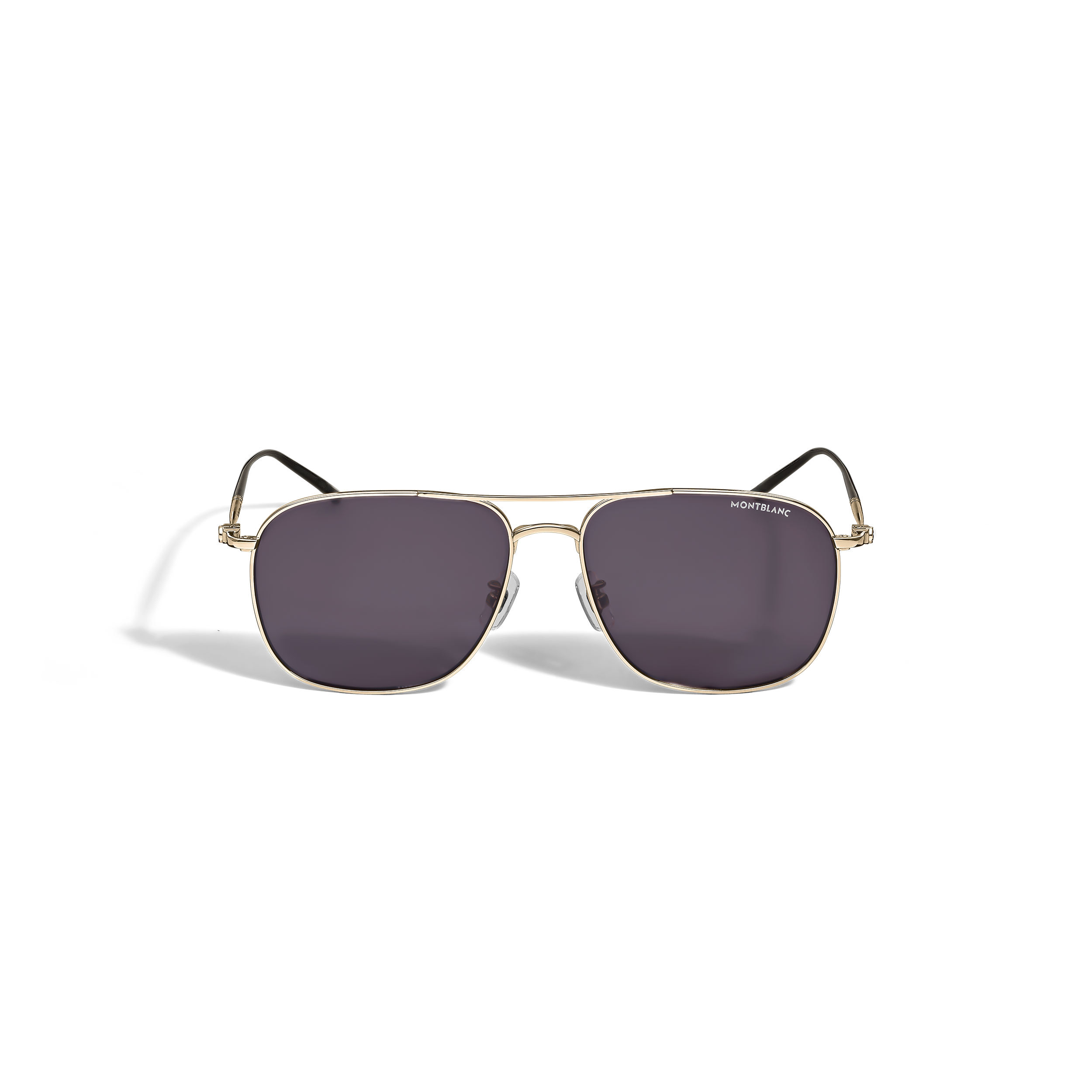 Lunette de soleil monture carrée en titane couleur or