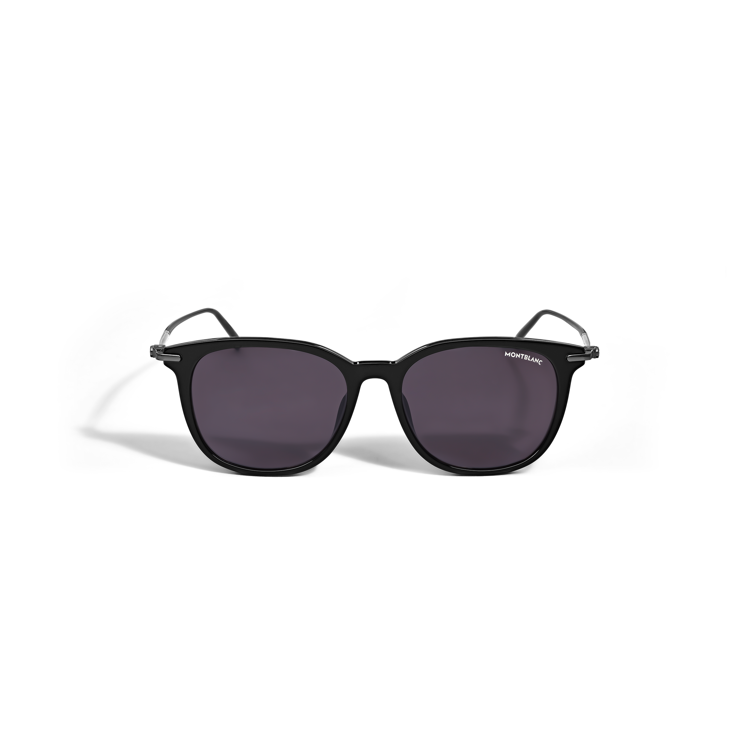 Lunettes de soleil rectangulaires à monture en acétate noir