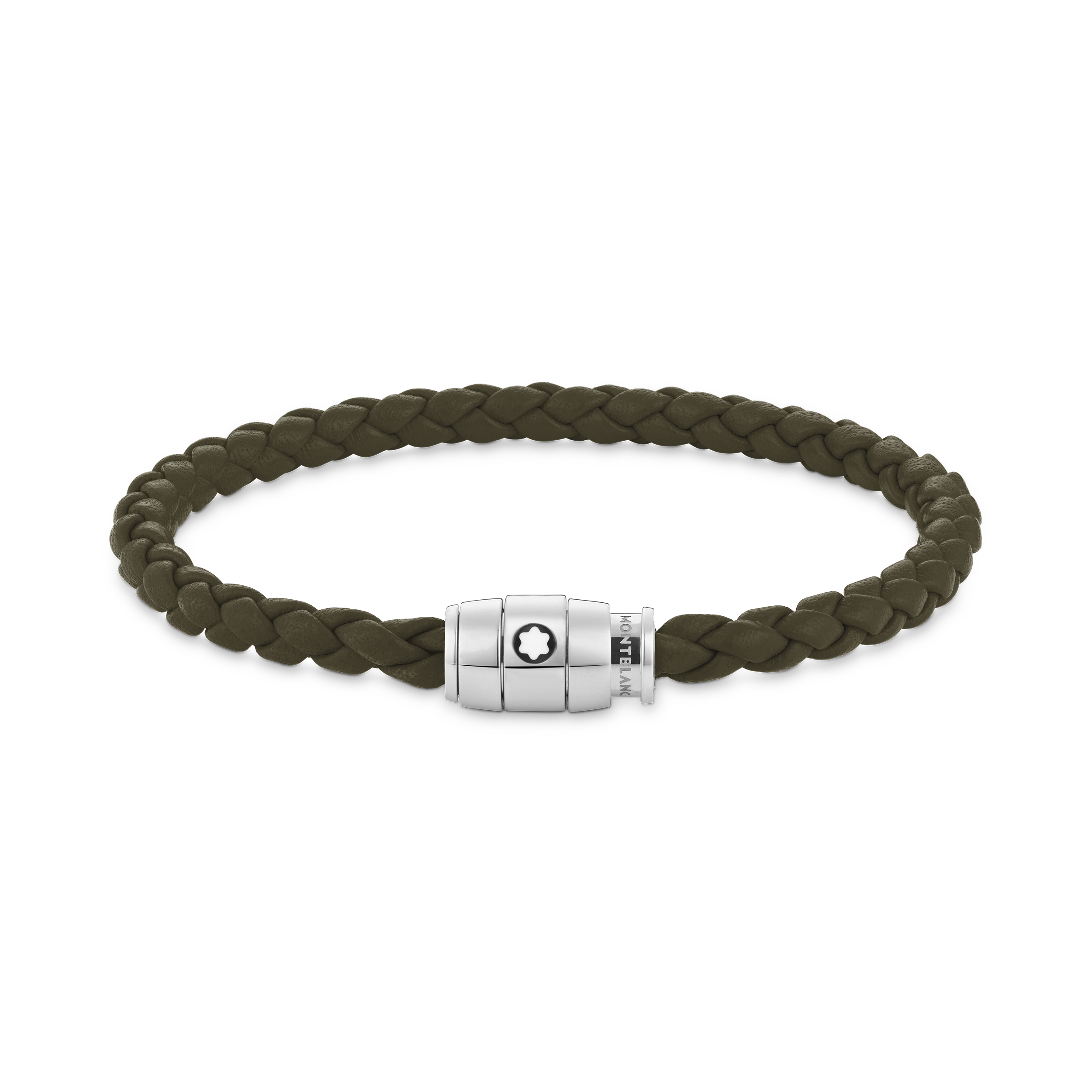 Bracelet acier 3 anneaux Collection Meisterstück en cuir khaki Taille 68
