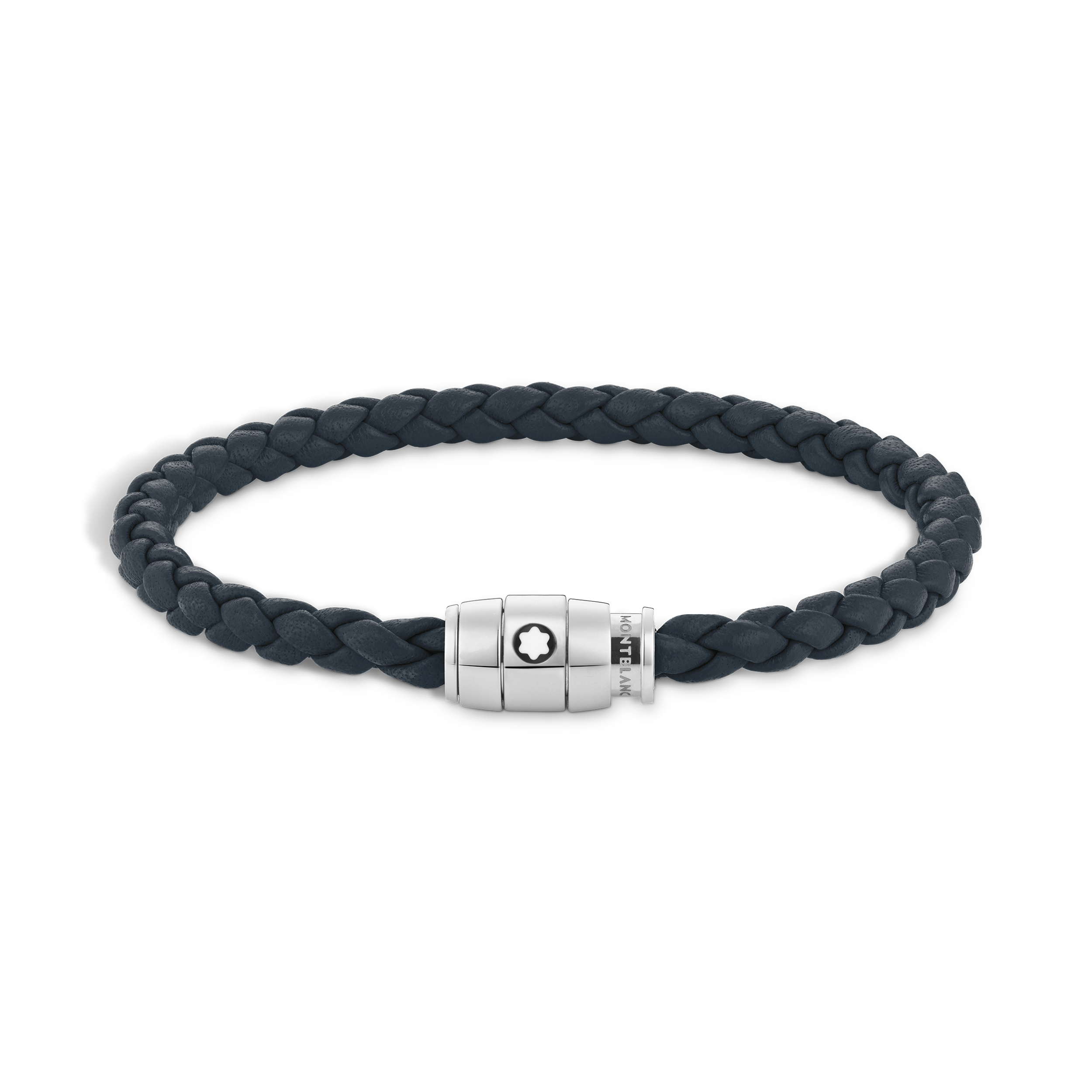 Bracelet acier 3 anneaux Collection Meisterstück en cuir couleur A.Blue Taille 60