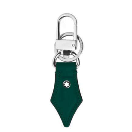 PORTE-CLES PLUME EN CUIR SOFT MALACHITE