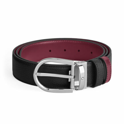 CEINTURE EVERYDAY FINITION PALLADIUM, CUIR GRAIN REVERSIBLE KAKI ET NOIR