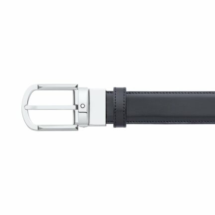 Ceinture réversible à boucle fer à cheval de 30 mm en cuir noir/marron – réf. MB111080 - Montblanc