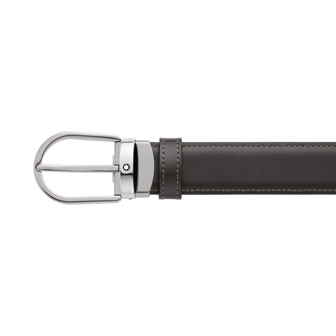 Ceinture réversible à boucle fer à cheval de 30 mm en cuir noir/marron – réf. MB128803 - vue 2 Ceinture réversible à boucle fer à cheval de 30 mm en cuir noir/marron – réf. MB128803 - Montblanc (vue 2)