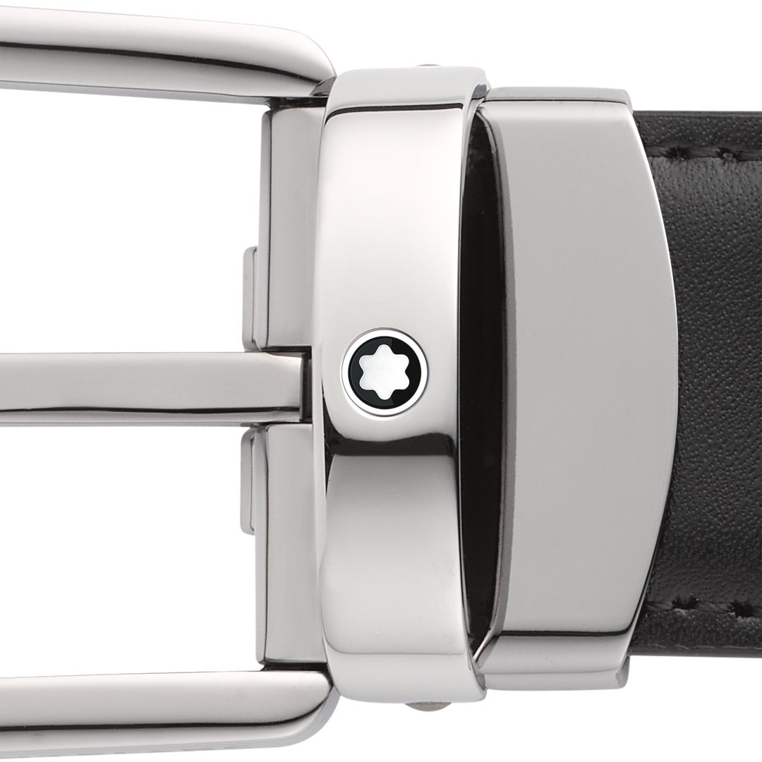 Ceinture réversible à boucle fer à cheval de 30 mm en cuir noir/marron – réf. MB128803 - vue 3 Ceinture réversible à boucle fer à cheval de 30 mm en cuir noir/marron – réf. MB128803 - Montblanc (vue 3)