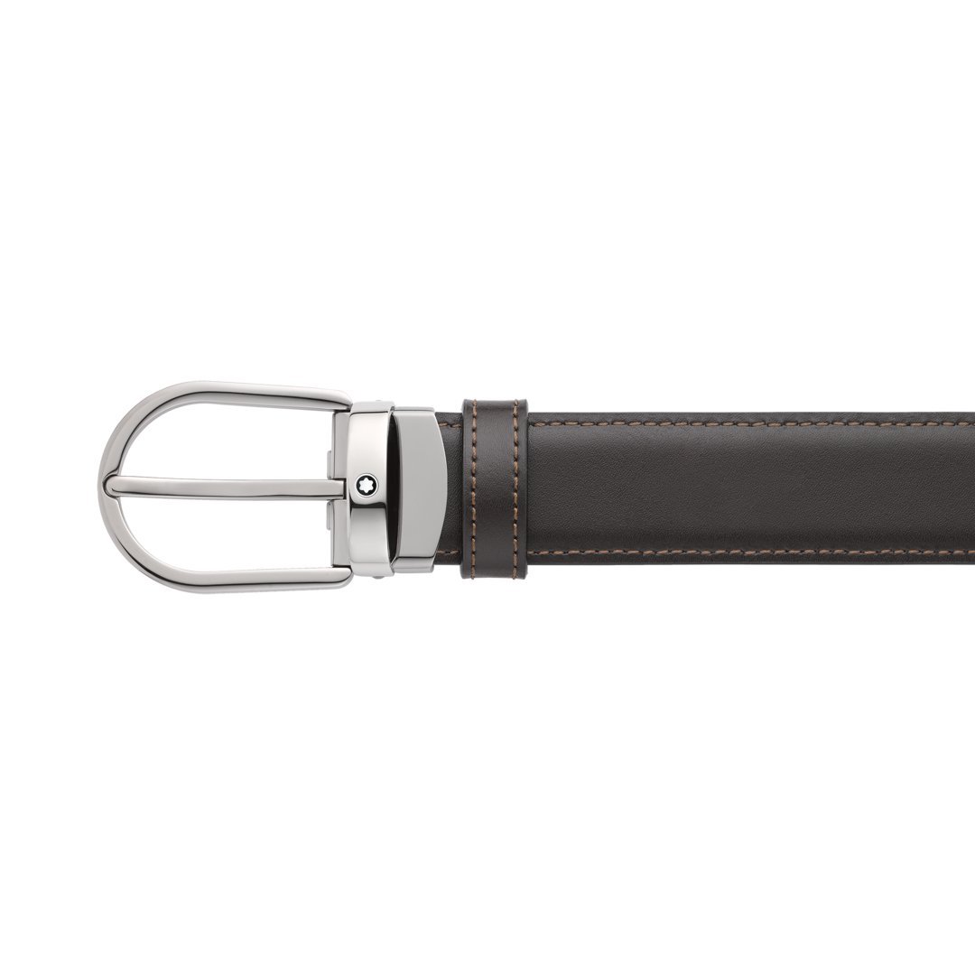 Ceinture réversible à boucle fer à cheval de 30 mm en cuir noir/marron – réf. MB128803 - vue 5 Ceinture réversible à boucle fer à cheval de 30 mm en cuir noir/marron – réf. MB128803 - Montblanc (vue 5)