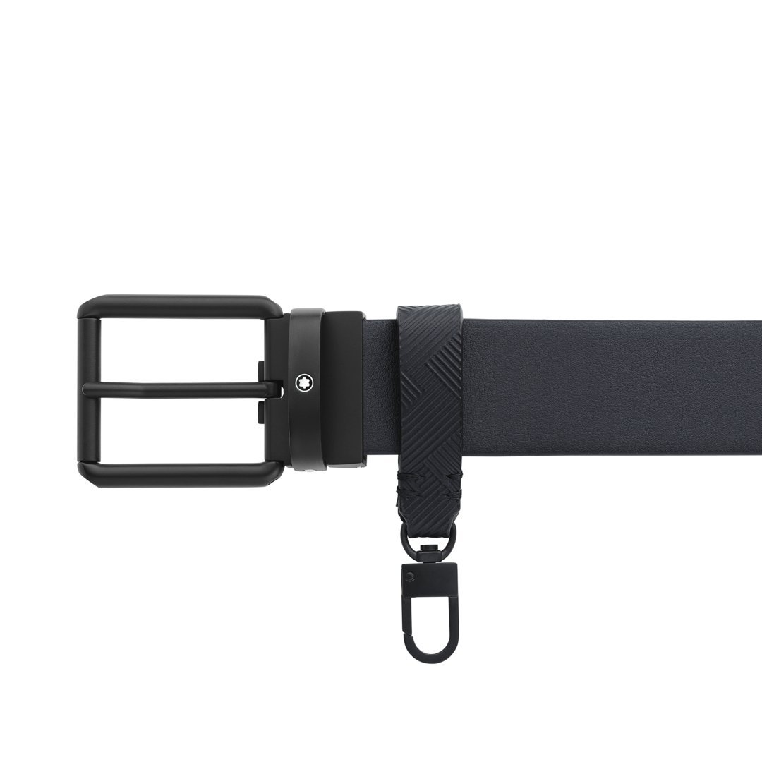 Ceinture à boucle ardillon carrée arrondie en PVD noir - vue 6 Ceinture à boucle ardillon carrée arrondie en PVD noir - Montblanc (vue 6)