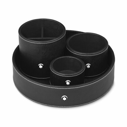 Grand Plateau de Bureau Rond en Cuir Sartorial – réf. MB133160 - Montblanc