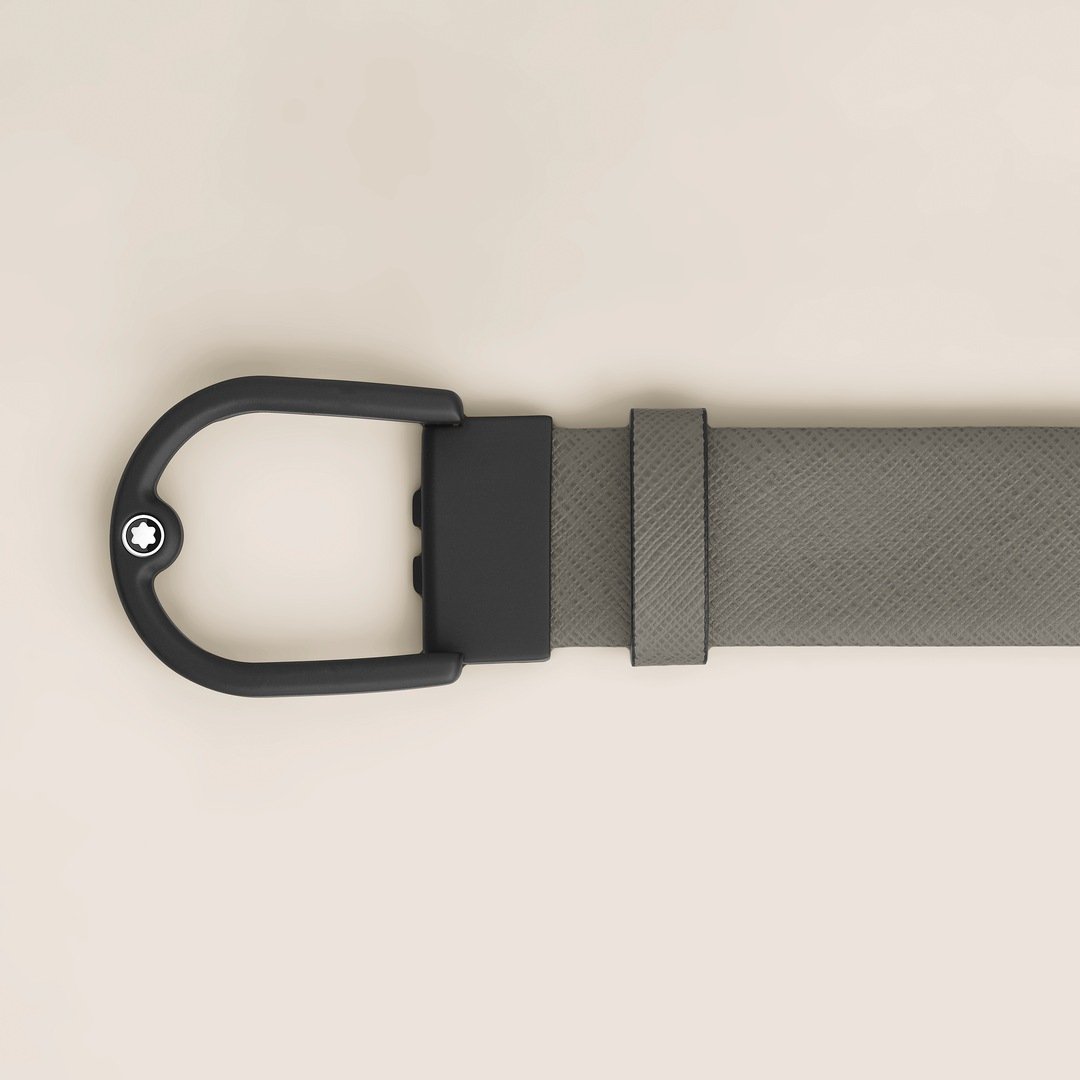 Ceinture à boucle ardillon fer à cheval avec finition PVD noire caoutchoutée 3 Ceinture à boucle ardillon fer à cheval avec finition PVD noire caoutchoutée - Montblanc (vue 3)