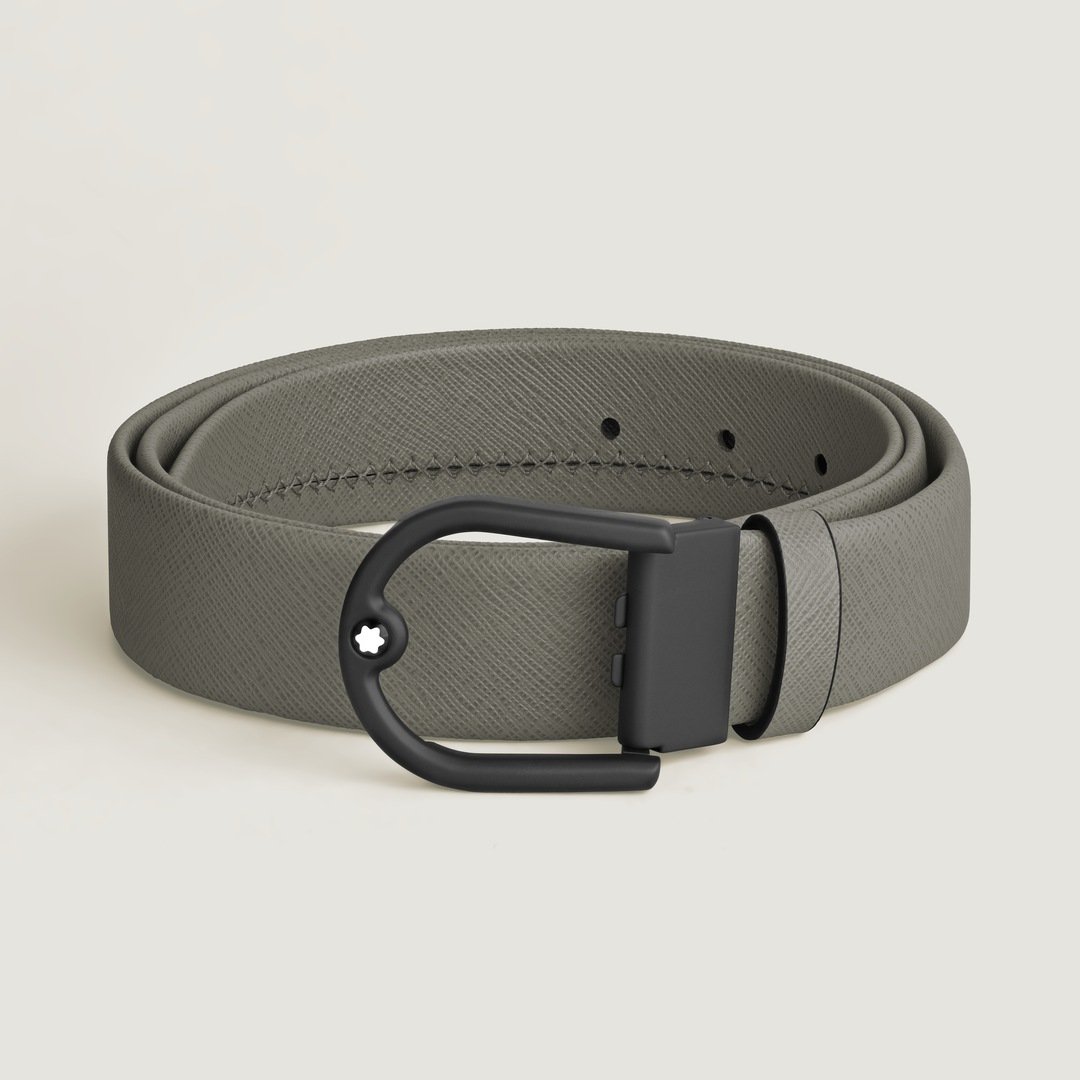 Ceinture à boucle ardillon fer à cheval avec finition PVD noire caoutchoutée 4 Ceinture à boucle ardillon fer à cheval avec finition PVD noire caoutchoutée - Montblanc (vue 4)