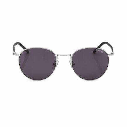 Lunettes de soleil rondes à monture métallique argentée – réf. MB133463 - Montblanc