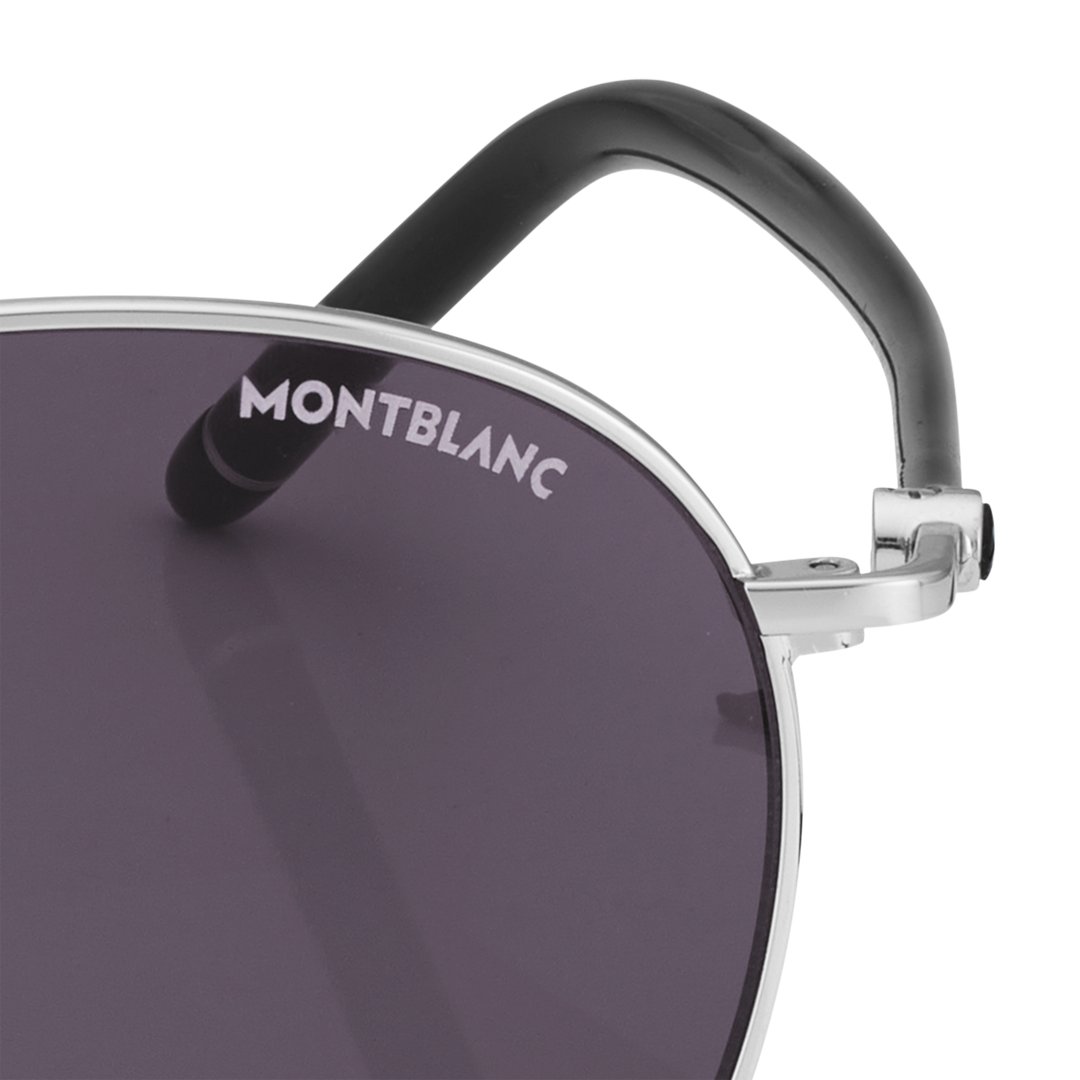 Lunettes de soleil rondes à monture métallique argentée – réf. MB133463 3 Lunettes de soleil rondes à monture métallique argentée – réf. MB133463 - Montblanc (vue 3)
