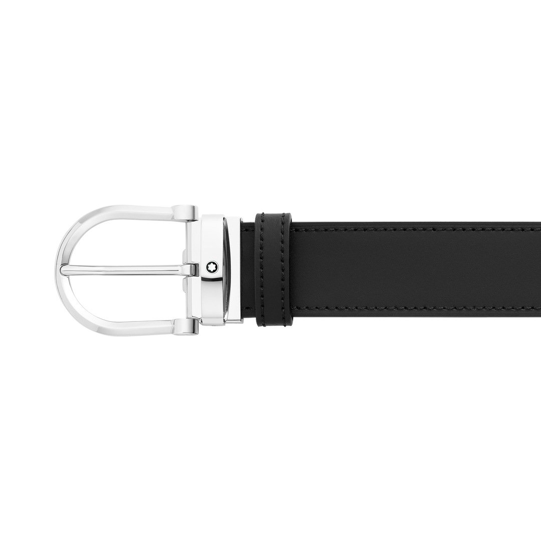 Ceinture réversible à boucle fer à cheval de 35 mm en cuir noir/marron 1 Ceinture réversible à boucle fer à cheval de 35 mm en cuir noir/marron - Montblanc