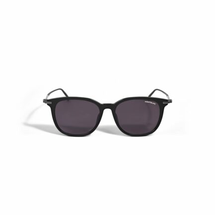 Lunettes de soleil rectangulaires à monture en acétate noir - Montblanc