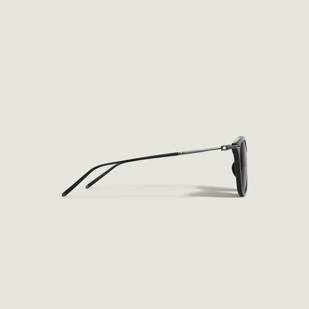 Lunettes de soleil rectangulaires à monture en acétate noir 2 Lunettes de soleil rectangulaires à monture en acétate noir - Montblanc (vue 2)