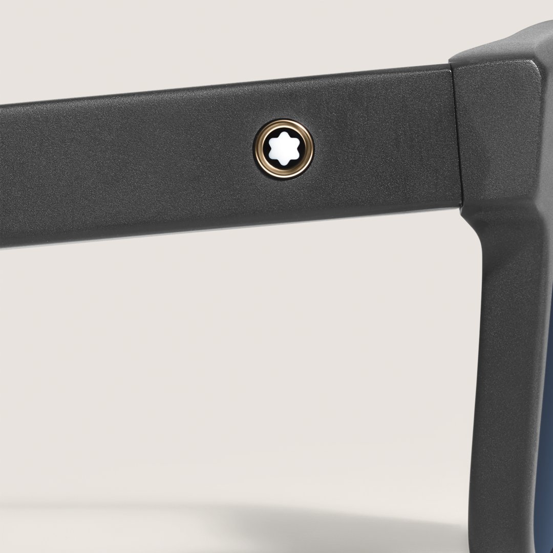 Lunettes de soleil carrées à monture en acétate noire – réf. MB135575 3 Lunettes de soleil carrées à monture en acétate noire – réf. MB135575 - Montblanc (vue 3)
