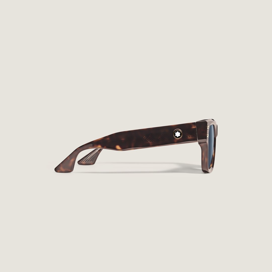 Lunettes de soleil carrées à monture en acétate couleur havane 2 Lunettes de soleil carrées à monture en acétate couleur havane - Montblanc (vue 2)