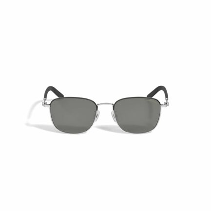 Lunettes de soleil carrées à monture métallique argentée - Montblanc
