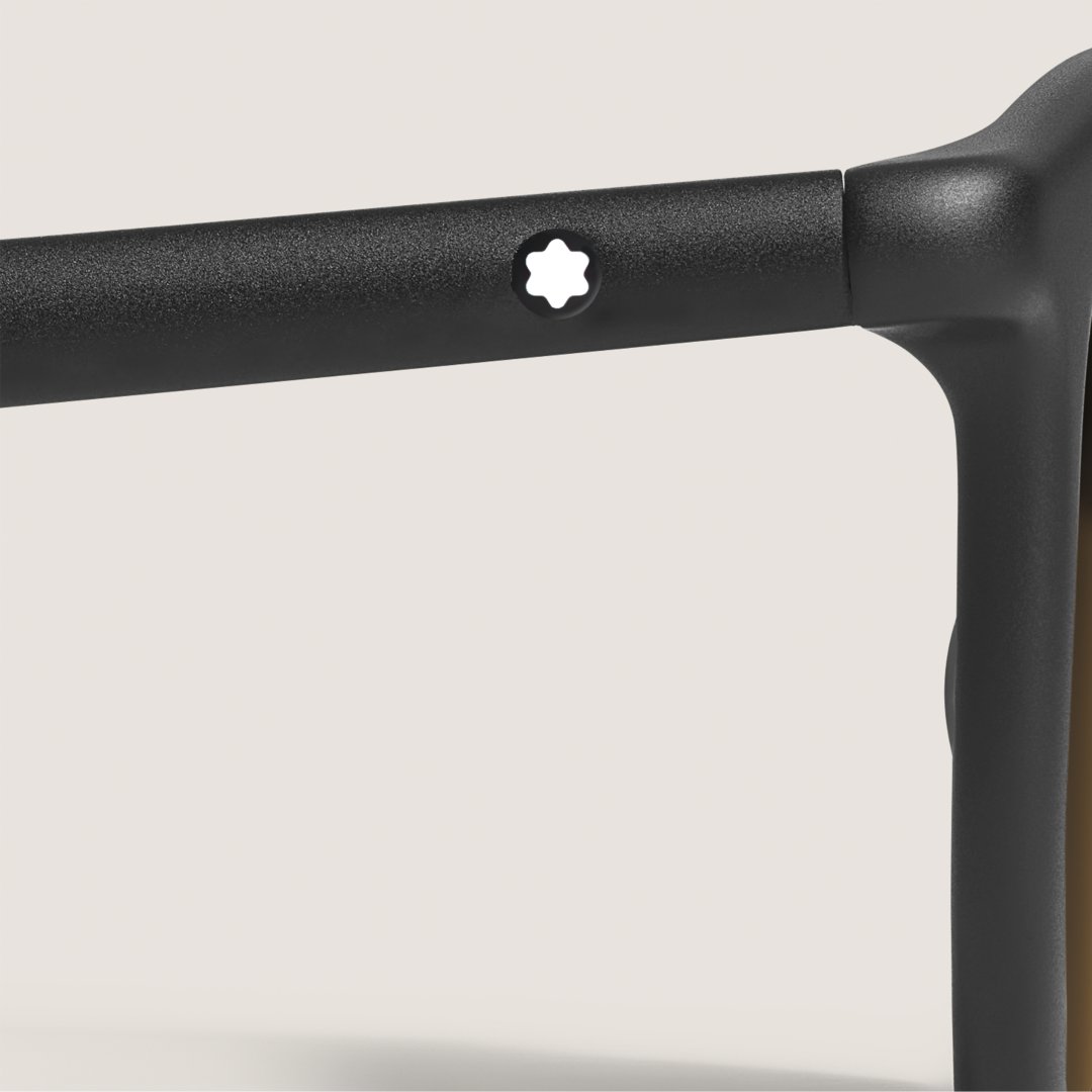 Lunettes de soleil carrées à monture en acétate noire – réf. MB135577 3 Lunettes de soleil carrées à monture en acétate noire – réf. MB135577 - Montblanc (vue 3)