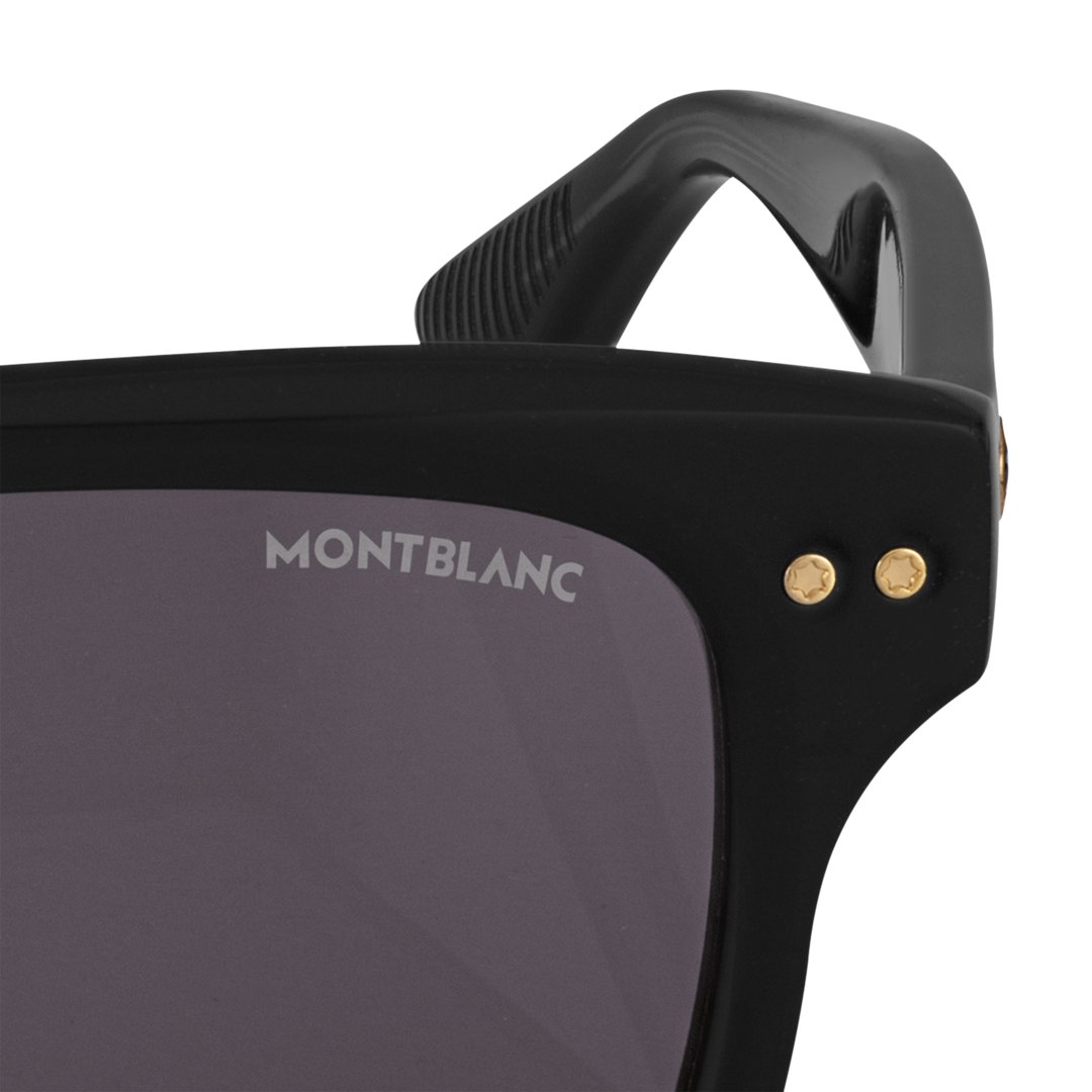 Lunettes de soleil rectangulaires à monture en acétate noire – réf. MB133438 3 Lunettes de soleil rectangulaires à monture en acétate noire – réf. MB133438 - Montblanc (vue 3)