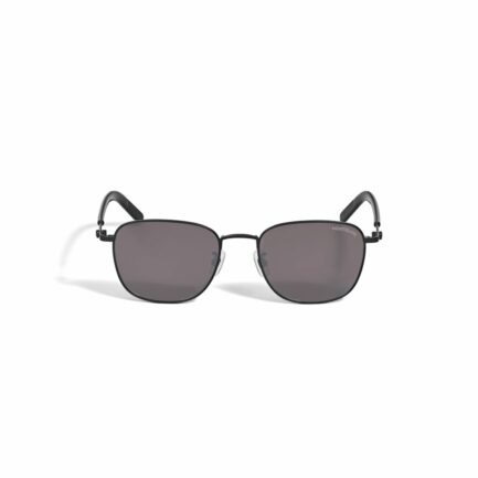 Lunettes de soleil carrées à monture métallique noire - Montblanc