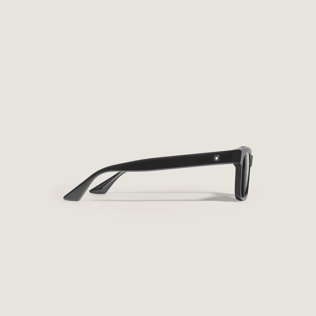 Lunettes de soleil rectangulaires à monture en acétate noire – réf. MB135578 2 Lunettes de soleil rectangulaires à monture en acétate noire – réf. MB135578 - Montblanc (vue 2)